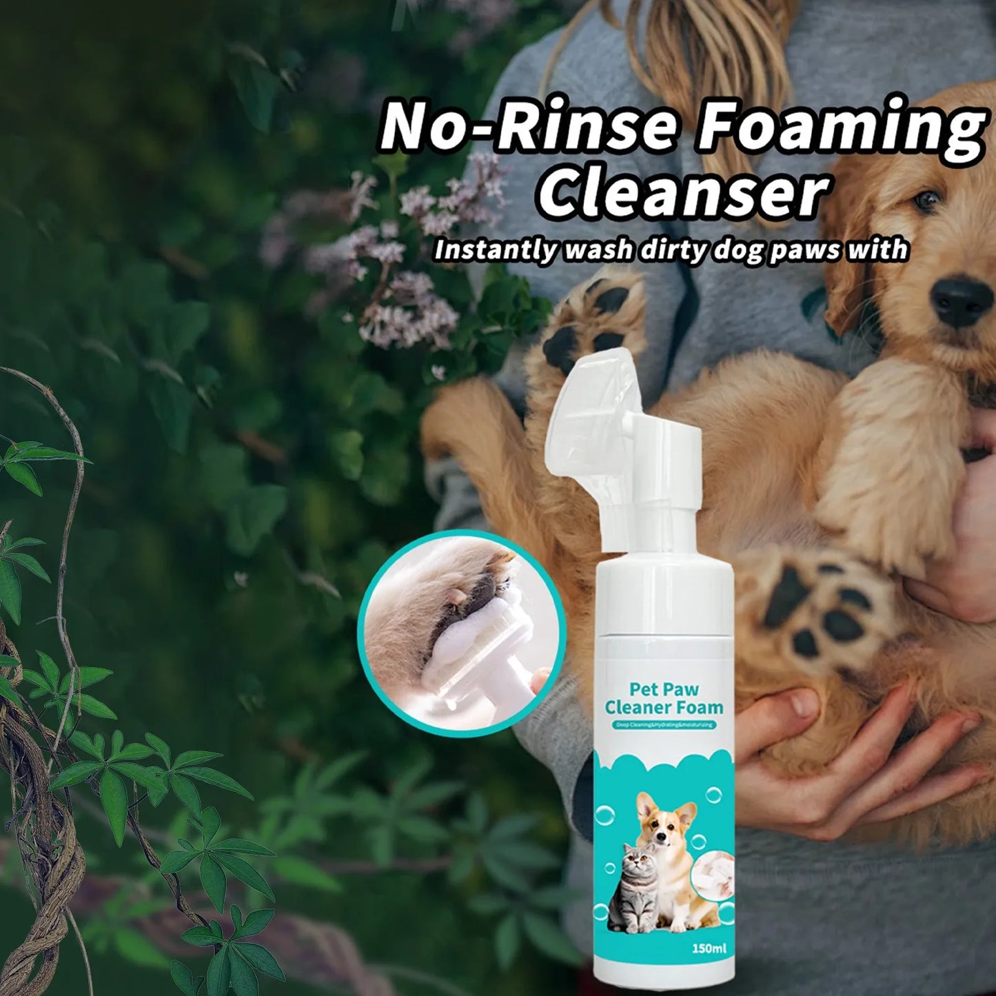 150ml Pet Foot Cleaning Foam Paw Cleaner Dog Cleaning Foam